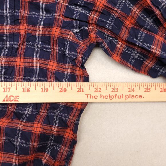 Old Navy Tartan Flannel Casual Button Up Shirt Mens Size Large L Blue Red - Picture 9 of 10